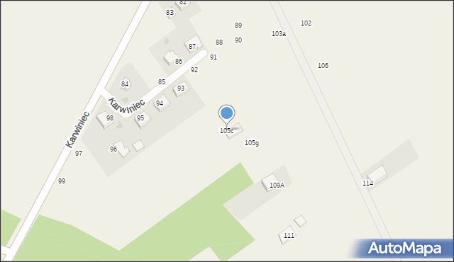 Karwiniec, Karwiniec, 105c, mapa Karwiniec