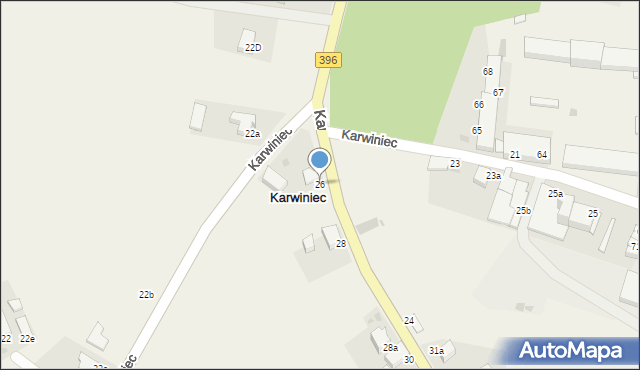 Karwiniec, Karwiniec, 26, mapa Karwiniec