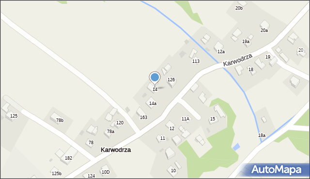 Karwodrza, Karwodrza, 14, mapa Karwodrza