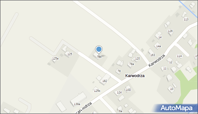 Karwodrza, Karwodrza, 78b, mapa Karwodrza