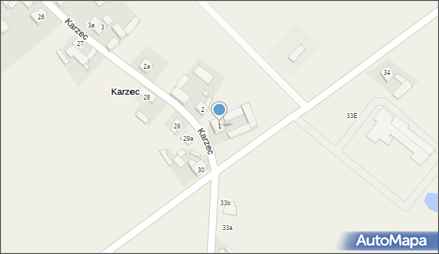Karzec, Karzec, 1, mapa Karzec