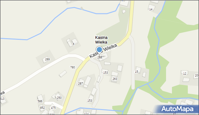 Kasina Wielka, Kasina Wielka, 288, mapa Kasina Wielka