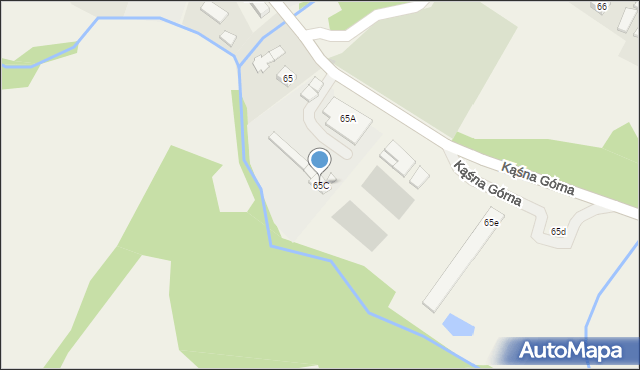 Kąśna Górna, Kąśna Górna, 65C, mapa Kąśna Górna