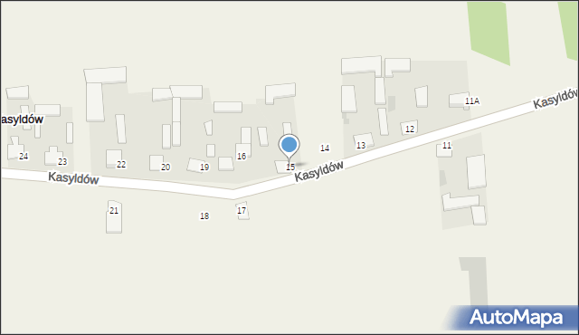 Kasyldów, Kasyldów, 15, mapa Kasyldów