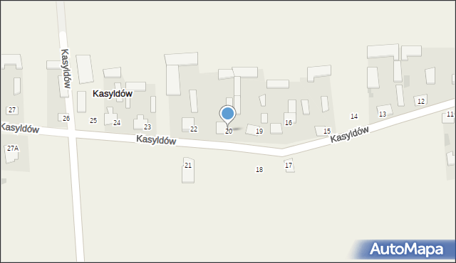 Kasyldów, Kasyldów, 20, mapa Kasyldów