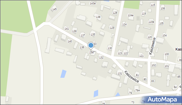 Kaszewice, Kaszewice, 134, mapa Kaszewice