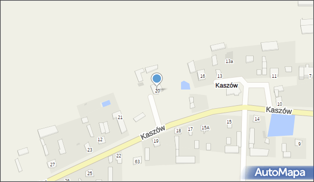 Kaszów, Kaszów, 20, mapa Kaszów