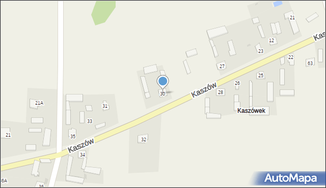 Kaszów, Kaszów, 30, mapa Kaszów
