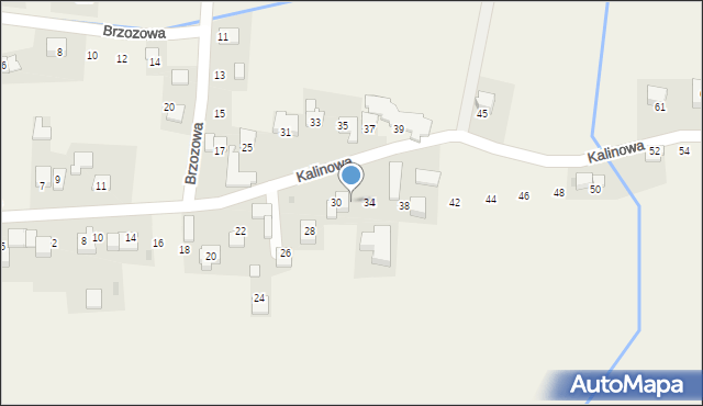 Kaszów, Kalinowa, 32, mapa Kaszów