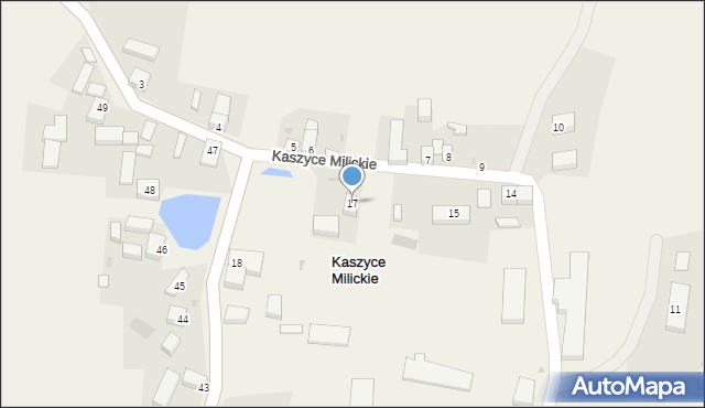 Kaszyce Milickie, Kaszyce Milickie, 17, mapa Kaszyce Milickie