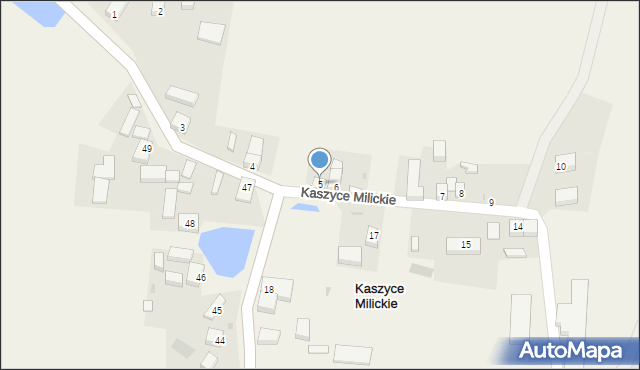 Kaszyce Milickie, Kaszyce Milickie, 5, mapa Kaszyce Milickie