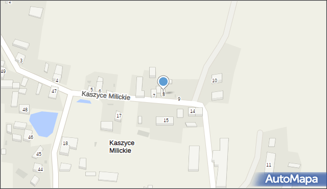 Kaszyce Milickie, Kaszyce Milickie, 8, mapa Kaszyce Milickie