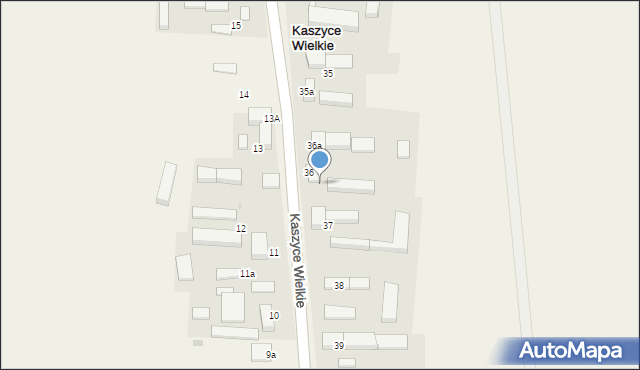 Kaszyce Wielkie, Kaszyce Wielkie, 36b, mapa Kaszyce Wielkie