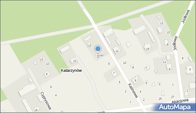 Katarzynów, Kalinowa, 11, mapa Katarzynów