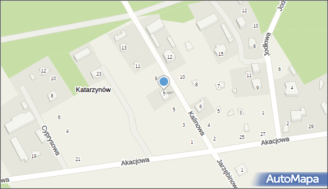 Katarzynów, Kalinowa, 7, mapa Katarzynów