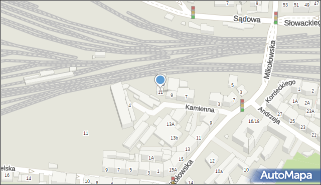 Katowice, Kamienna, 11, mapa Katowic