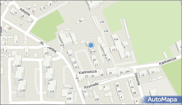 Katowice, Karłowicza Mieczysława, 21, mapa Katowic
