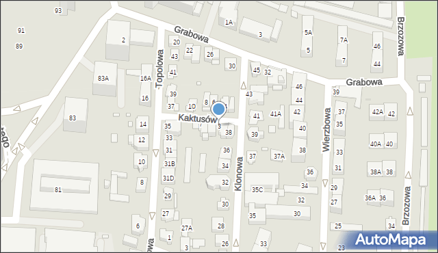 Katowice, Kaktusów, 3, mapa Katowic