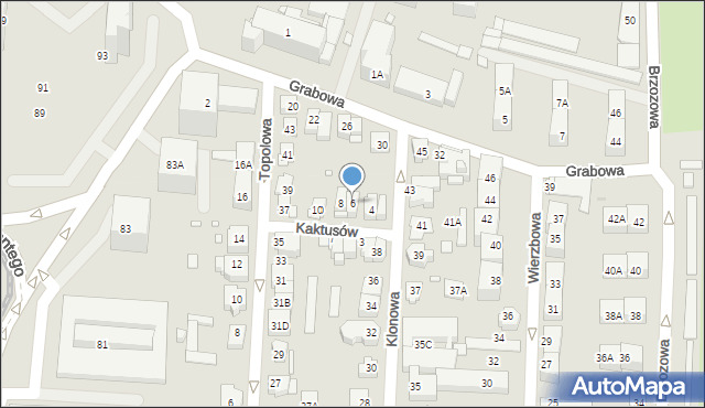 Katowice, Kaktusów, 6, mapa Katowic