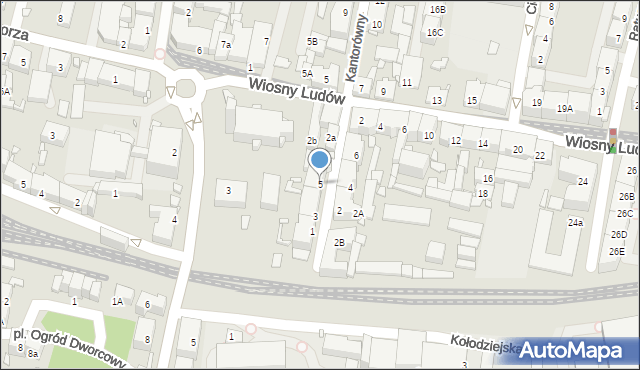 Katowice, Kantorówny Józefy, 5, mapa Katowic