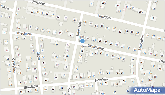 Katowice, Kanarków, 3C, mapa Katowic