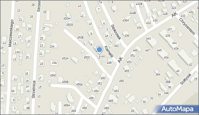 Katowice, Kamelii, 2, mapa Katowic