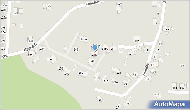 Katowice, Kaskady, 148A, mapa Katowic