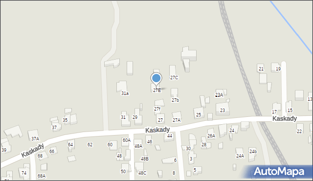 Katowice, Kaskady, 27E, mapa Katowic