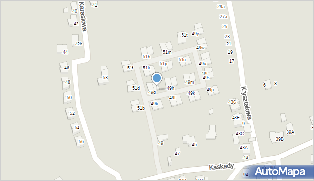 Katowice, Kaskady, 49e, mapa Katowic