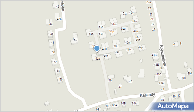 Katowice, Kaskady, 51c, mapa Katowic