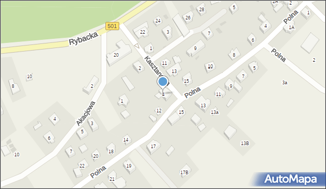 Kąty Rybackie, Kasztanowa, 4, mapa Kąty Rybackie