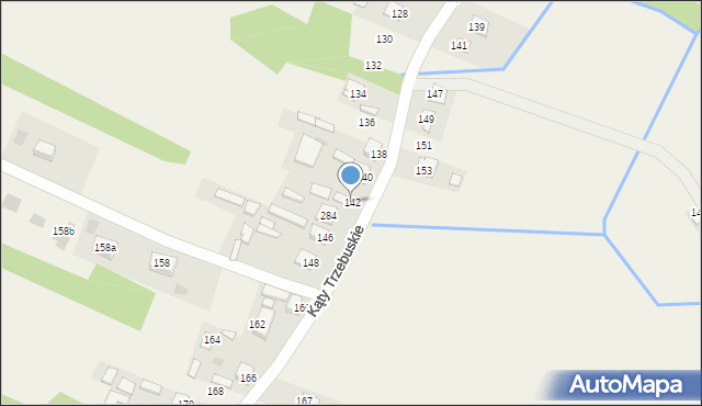 Kąty Trzebuskie, Kąty Trzebuskie, 142, mapa Kąty Trzebuskie