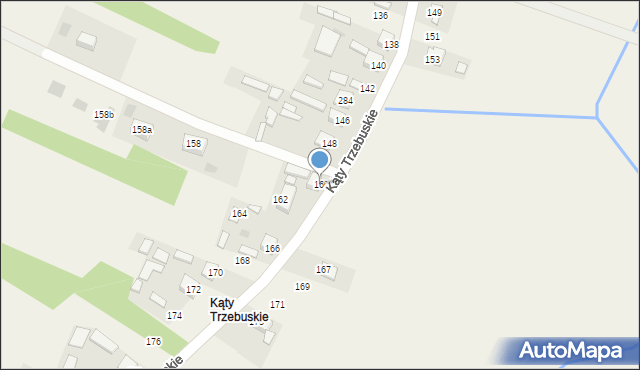 Kąty Trzebuskie, Kąty Trzebuskie, 160, mapa Kąty Trzebuskie