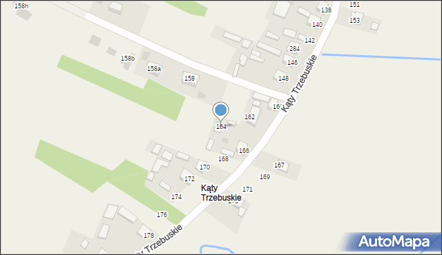 Kąty Trzebuskie, Kąty Trzebuskie, 164, mapa Kąty Trzebuskie