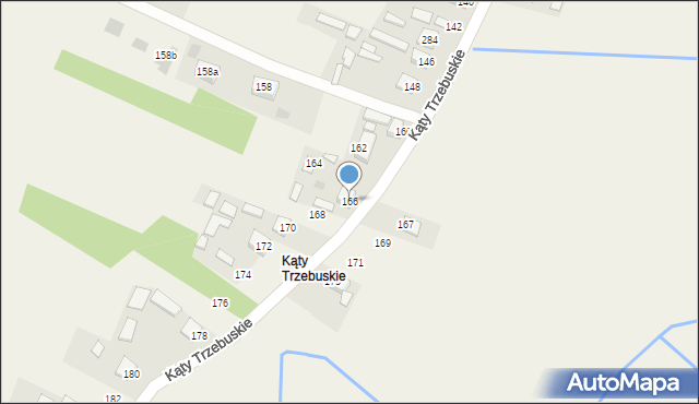 Kąty Trzebuskie, Kąty Trzebuskie, 166, mapa Kąty Trzebuskie