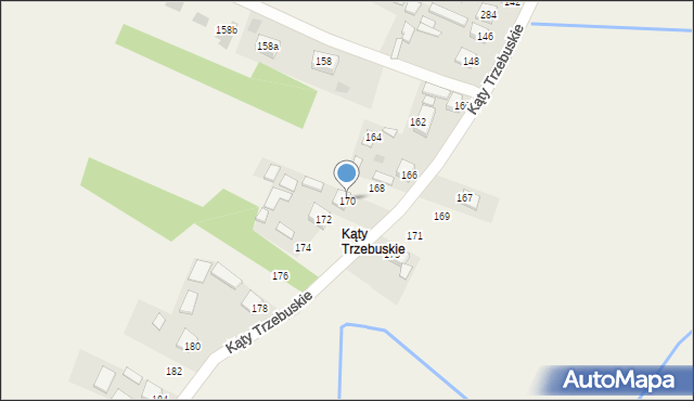 Kąty Trzebuskie, Kąty Trzebuskie, 170, mapa Kąty Trzebuskie