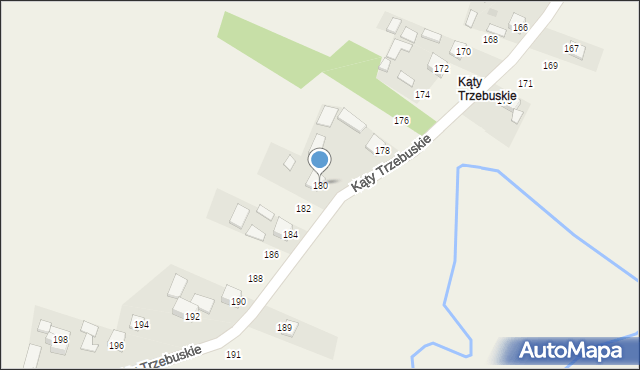 Kąty Trzebuskie, Kąty Trzebuskie, 180, mapa Kąty Trzebuskie