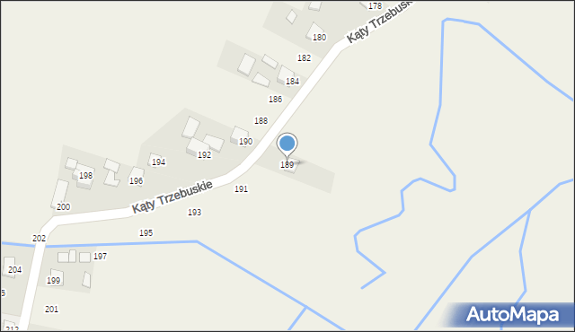 Kąty Trzebuskie, Kąty Trzebuskie, 189, mapa Kąty Trzebuskie