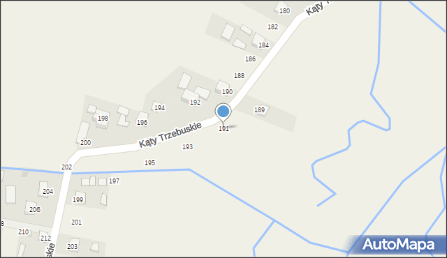 Kąty Trzebuskie, Kąty Trzebuskie, 191, mapa Kąty Trzebuskie