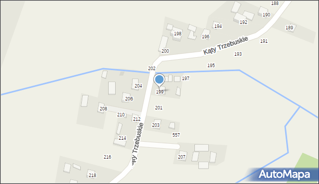 Kąty Trzebuskie, Kąty Trzebuskie, 199, mapa Kąty Trzebuskie