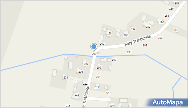 Kąty Trzebuskie, Kąty Trzebuskie, 202, mapa Kąty Trzebuskie