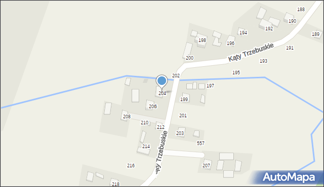 Kąty Trzebuskie, Kąty Trzebuskie, 204, mapa Kąty Trzebuskie