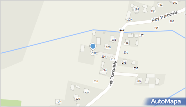 Kąty Trzebuskie, Kąty Trzebuskie, 208, mapa Kąty Trzebuskie