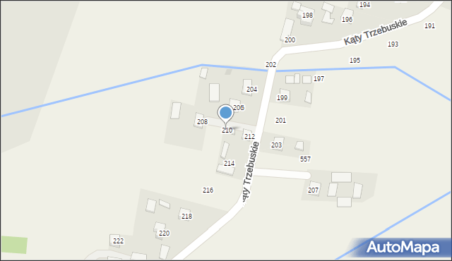Kąty Trzebuskie, Kąty Trzebuskie, 210, mapa Kąty Trzebuskie