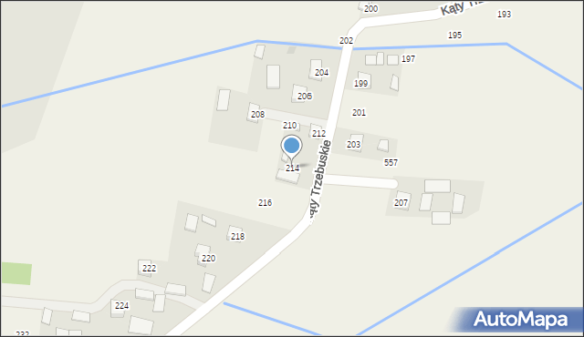 Kąty Trzebuskie, Kąty Trzebuskie, 214, mapa Kąty Trzebuskie