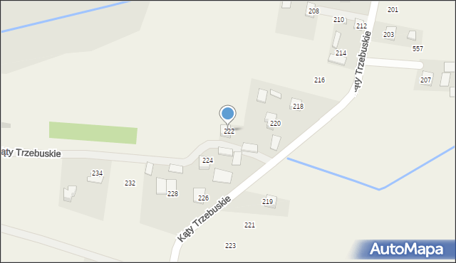 Kąty Trzebuskie, Kąty Trzebuskie, 222, mapa Kąty Trzebuskie