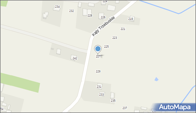 Kąty Trzebuskie, Kąty Trzebuskie, 227, mapa Kąty Trzebuskie