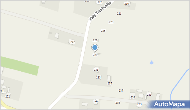 Kąty Trzebuskie, Kąty Trzebuskie, 229, mapa Kąty Trzebuskie