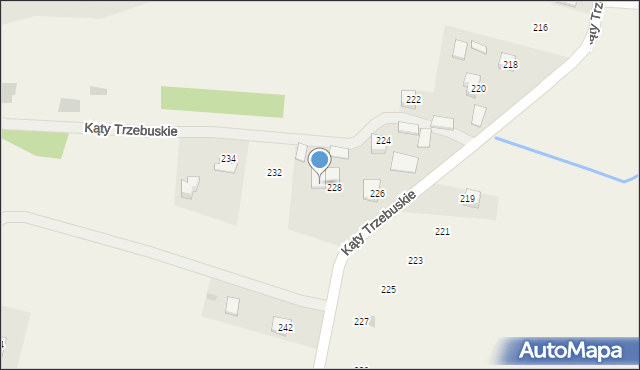Kąty Trzebuskie, Kąty Trzebuskie, 230, mapa Kąty Trzebuskie