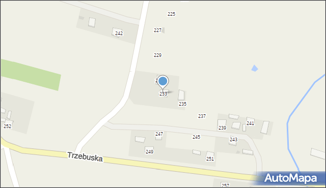 Kąty Trzebuskie, Kąty Trzebuskie, 233, mapa Kąty Trzebuskie